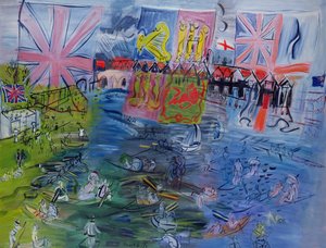 Henley Regatta met vlaggen