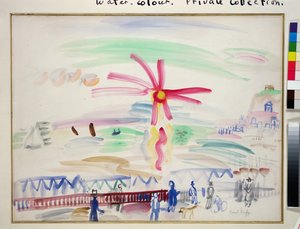 Zonsondergang bij Sainte-Adresse, c.1924 (aquarel op papier)