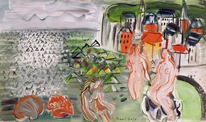 De baai bij Sainte-Adresse (olieverf op doek) door Raoul Dufy