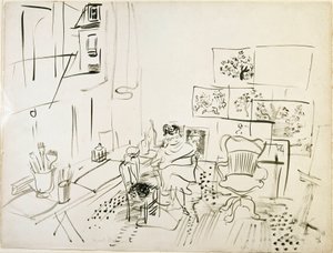 De werkplaats van de schilder Tekening van Raoul Dufy (1877-1953) New York, Museum of Modern Art