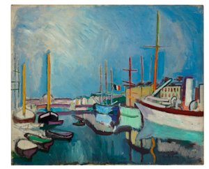 De haven van Le Havre, ca. 1905-1906 (olieverf op doek) door Raoul Dufy