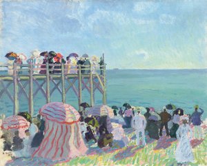 Het strand en de pier van Trouville