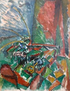Met sleepnetten bij de brug van Le Havre door Raoul Dufy