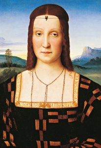 Portret van Elisabetta Gonzaga, Hertogin van Urbino, ca.1504 (olieverf op paneel)