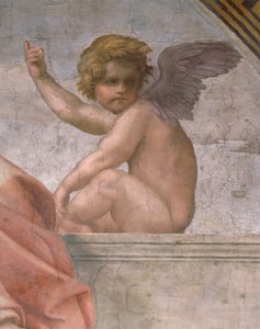 Putto die Geloof afbeeldt, detail van Kardinaal en Theologische Deugden en de Wet