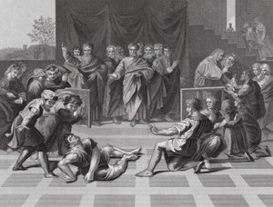 De dood van Ananias door Raphael (1483 1520) (after)