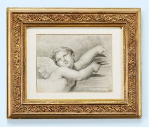 Hoofd van een putto door after Raphael