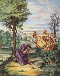 Mozes en de brandende struik door after Raphael