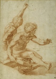 Naaktstudies voor St. Andreas en een andere apostel in 