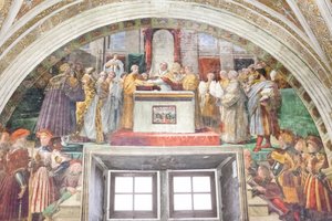 De eed van Leo III, kamer van de brand in het Borgo door Raphael (1483 1520)