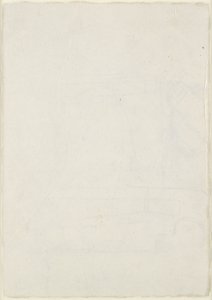 Verso: Kleine architecturale schetsen inclusief een kruisvormig grondplan, WA1846.160 (pen & bruine inkt over blinde stylus, enkele sporen van lood of krijt) door Raphael
