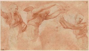 Studie voor de goden vieren het huwelijk van Psyche en Cupido door Raphael