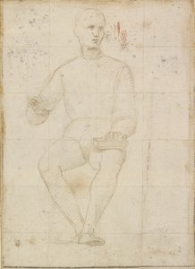Studie van een zittende man, begin 16e eeuw door Raphael