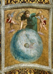 De Primum mobile. Plafondfresco in Stanza della Segnatura, ca. 1510-1511 door Raphael