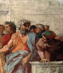 Disputa, uit de Stanza della Segnatura, 1508-11 (detail) door Raffaello Sanzio Raphael