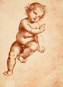 Studie voor een Baby Jezus door Raffaello Sanzio Raphael