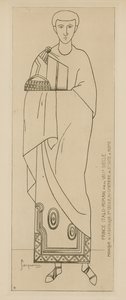 Prins Italo-Romaine. Eind 8e eeuw. Mozaïek van de Basiliek van Sint-Cecilia, op de begraafplaats van Sint-Sixtus in Rome