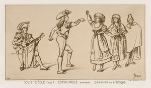 Spaanse dansers aan het einde van de 18e eeuw