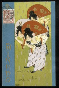 Geisha - ansichtkaart, door Raphaël Kirchner, begin 20e eeuw