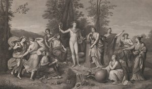 Apollo en de Muzen op Parnassus, 1784 door Raphael Morghen
