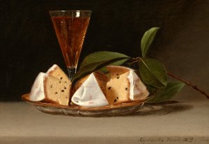 Stilleven met rozijnencake door Raphaelle Peale