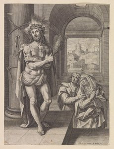 Geseling van Christus met Johannes en Maria door Raphaël Sadeler (I)