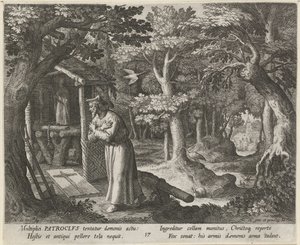 Heilige Patroclus van Néris als kluizenaar