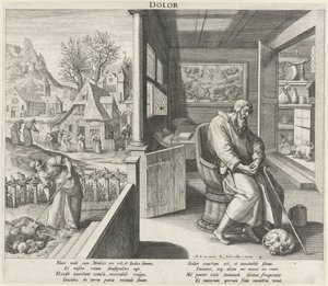Ouderdom onder invloed van verdriet door Raphaël Sadeler (I)