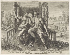 Sanguinisch temperament door Raphaël Sadeler (I)