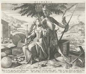 Spanje met Juno en Mars door Raphaël Sadeler (I)