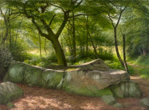 Door Adel Crags: een schitterende septemberochtend, 2001 (olieverf op board)