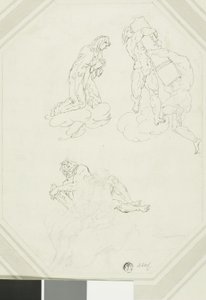 Biddende maagd en figuren in wolken door Raymond de Lafage