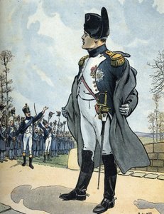 Portret van keizer Napoleon I (1769-1821) terugkerend uit ballingschap naar Elba door Raymond de la Neziere