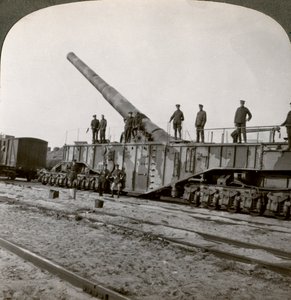 16 inch spoorwegkanon dat de Hindenburglinie verwoestte, Eerste Wereldoorlog, Frankrijk, 1917-1918