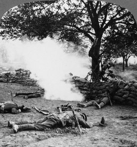 Eerste Wereldoorlog slagveldscène, 1914-1918