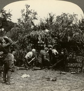Kanonniers met gasmaskers, Eerste Wereldoorlog, 1914-1918
