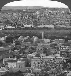 Jeruzalem de Heilige Stad, gered van de Turken, Palestina, Eerste Wereldoorlog, ca. 1917-1918