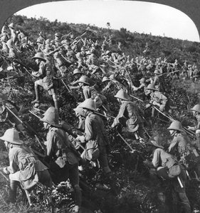 Ze dringen aan, de ware bulldogaanval van onze troepen bij Gallipoli, Turkije, Eerste Wereldoorlog, 1915