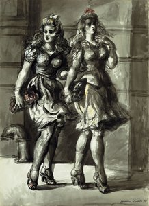 Twee wandelende jonge vrouwen