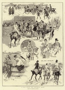 Een dag met de Meynell Hunt (litho) door Reginald Thomas Cleaver