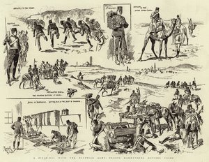 Een velddag met het Egyptische leger, troepen manoeuvreren buiten Caïro (gravure) door Reginald Thomas Cleaver