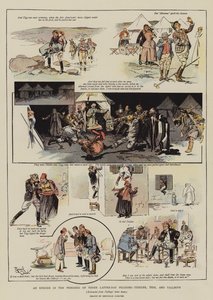 Een episode in de vooruitgang van drie hedendaagse pelgrims, Tiddler, Tigg en Tallboys (chromolitho) door Reginald Thomas Cleaver