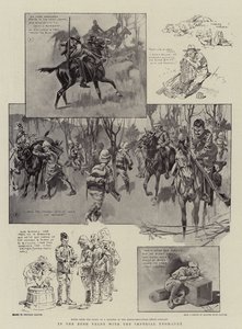 In de Bush Veldt met de keizerlijke Yeomanry (litho) door Reginald Thomas Cleaver