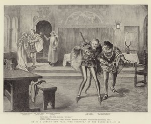 Het nieuwe toneelstuk van Mr H A Jones, "The Tempter," op de Haymarket, Act II (litho) door Reginald Thomas Cleaver