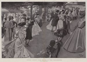 Royal Ascot, de scène in de omheining (litho) door Reginald Thomas Cleaver