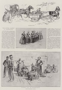 De botermarkt in Middelburg (litho) door Reginald Thomas Cleaver