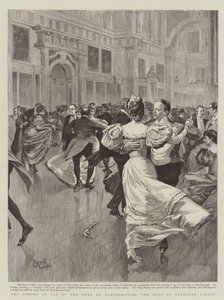 De volwassenwording van de hertog van Marlborough, het bal in Blenheim Palace (gravure) door Reginald Thomas Cleaver
