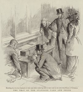 De test van de standaard yard en pond (litho) door Reginald Thomas Cleaver