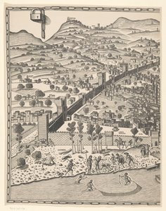 Gezicht op Florence (linkerdeel) door Reichsdruckerei