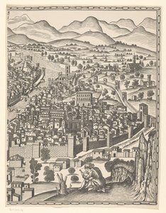 Gezicht op Florence door Reichsdruckerei